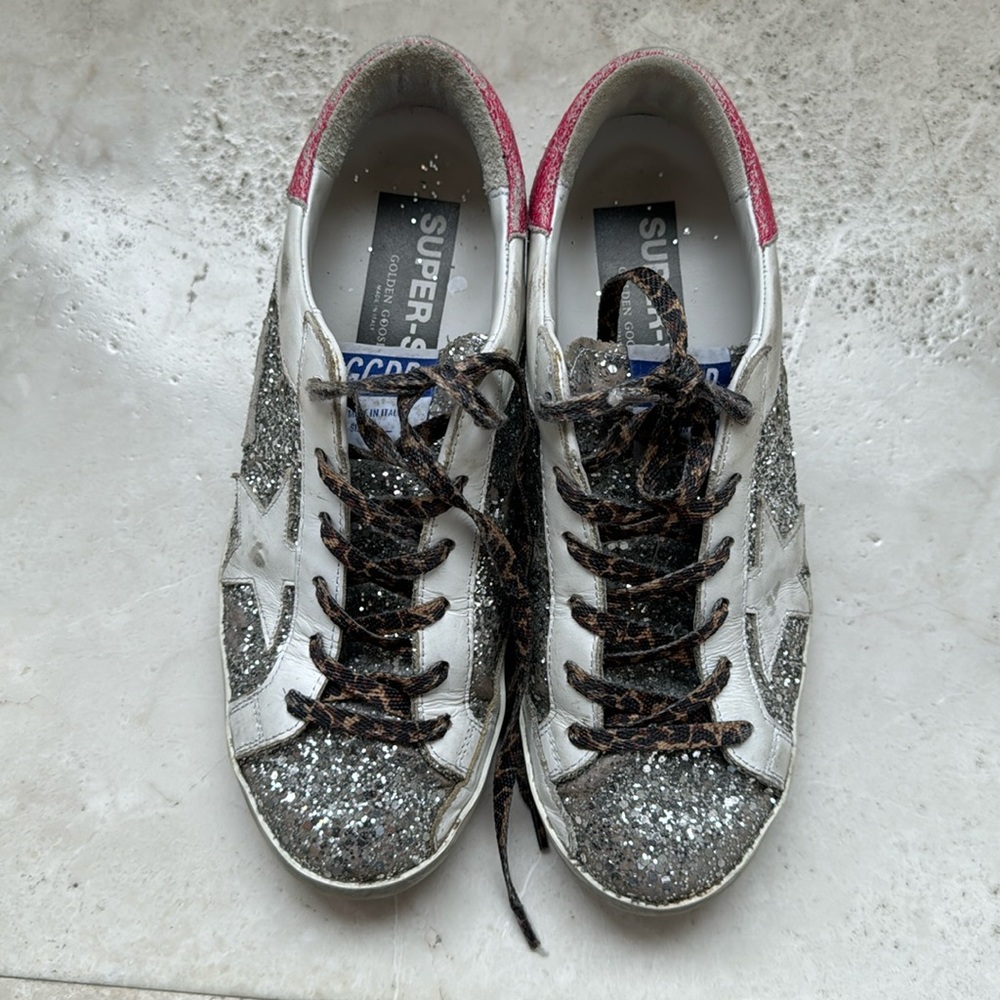 Golden goose superstar glitter and leopard - Picture 1 of 8